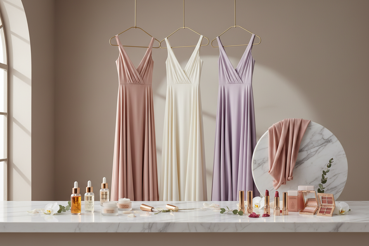 je veux des robes et des produits cosmétique génère moi une image 